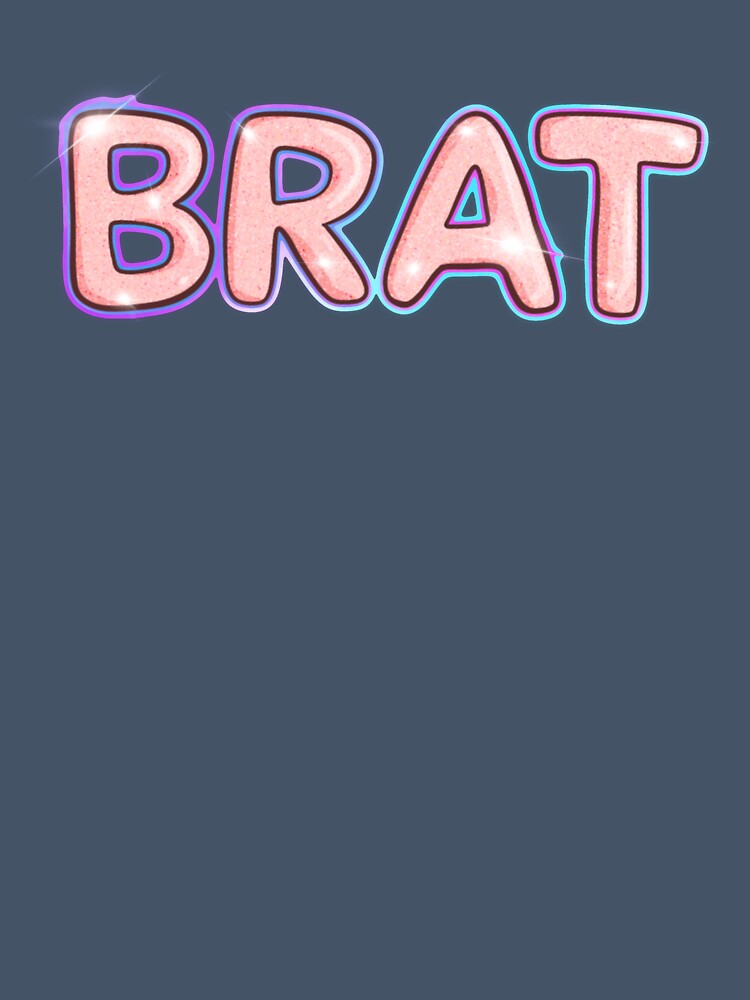 BRAT Y2K Aesthetic Sticker | Soft Pink Glitter Typography by GirlyPopClub