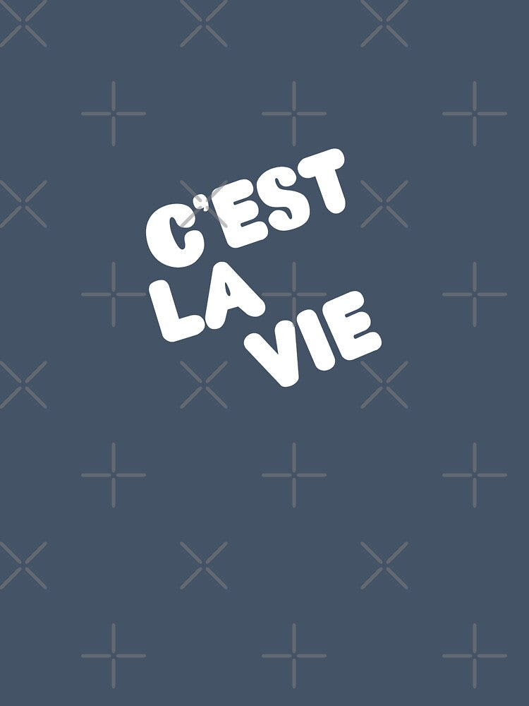 C'est La Vie Bold Bubble Typography French Quote Art by Akkhay