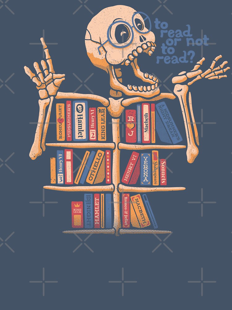 Skeleton Shelf Book Lover by Tobe Fonseca by Tobe Fonseca®