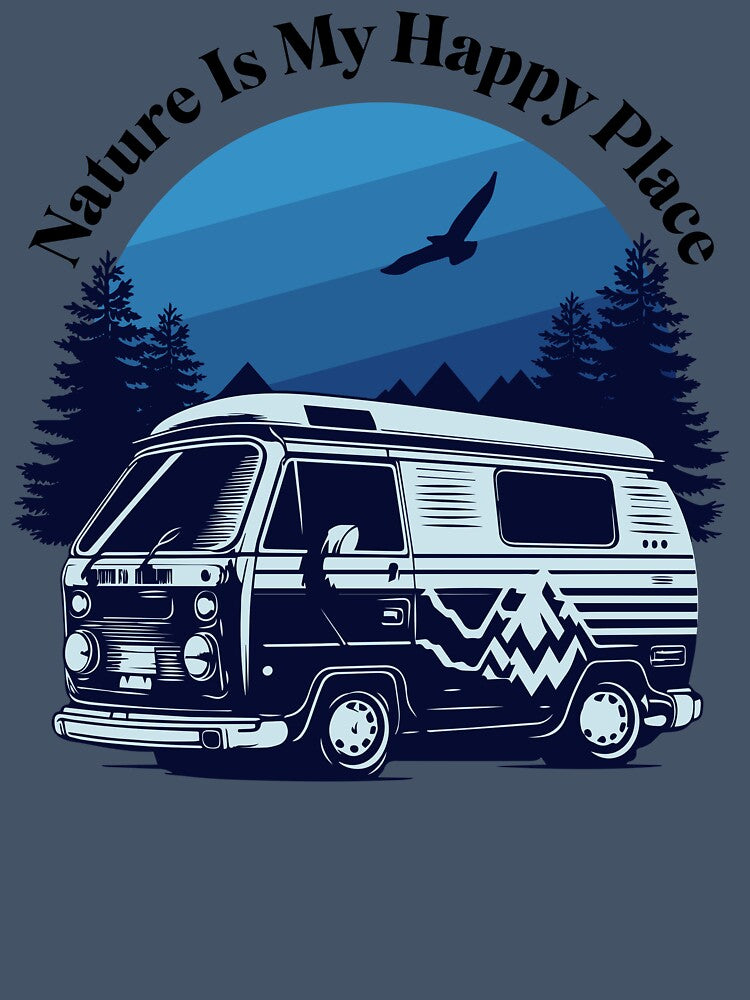 Vintage Camper Van Mountain Adventure Nature Design by Sachie's Studio