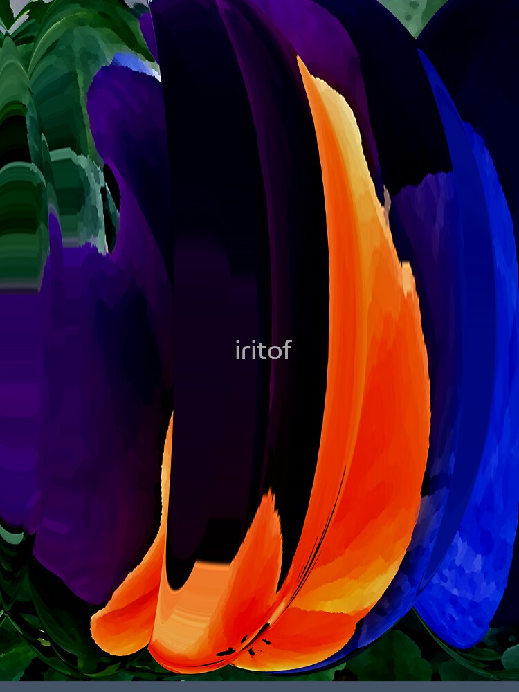 Fiery flowers orange- purple- green by Iritof by iritof