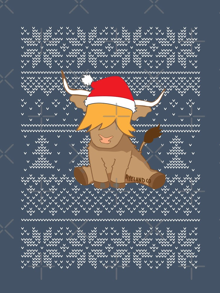 Christmas highland cow knitted ugly sweater christmas jumper by Ayelandco