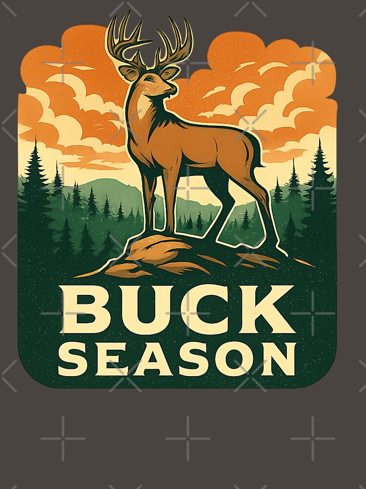 Buck Season Whitetail Deer Hunting Vintage Hunter Graphic by SaDesign99