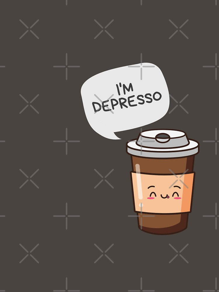 I'm Depresso, Kawaii Coffee Puns by dodjira