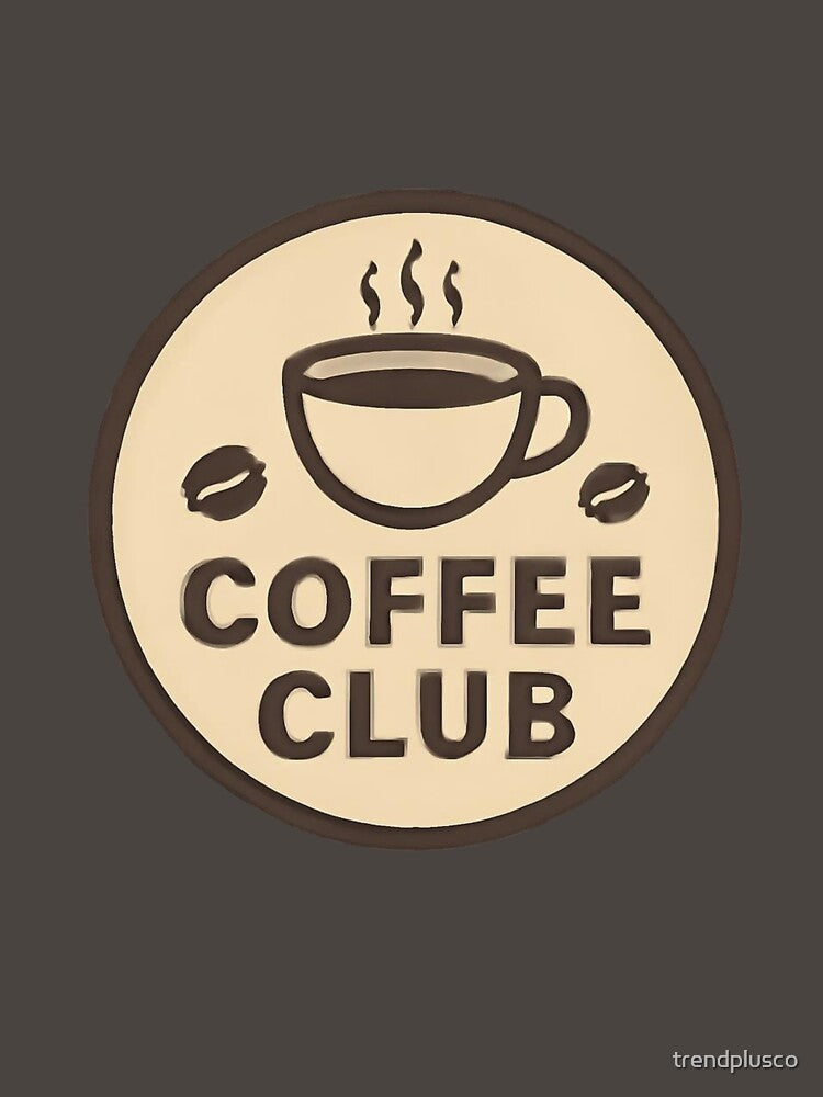 Coffee Club Vintage Logo Design – Minimal Coffee Lover Badge with Cup and Beans by trendplusco