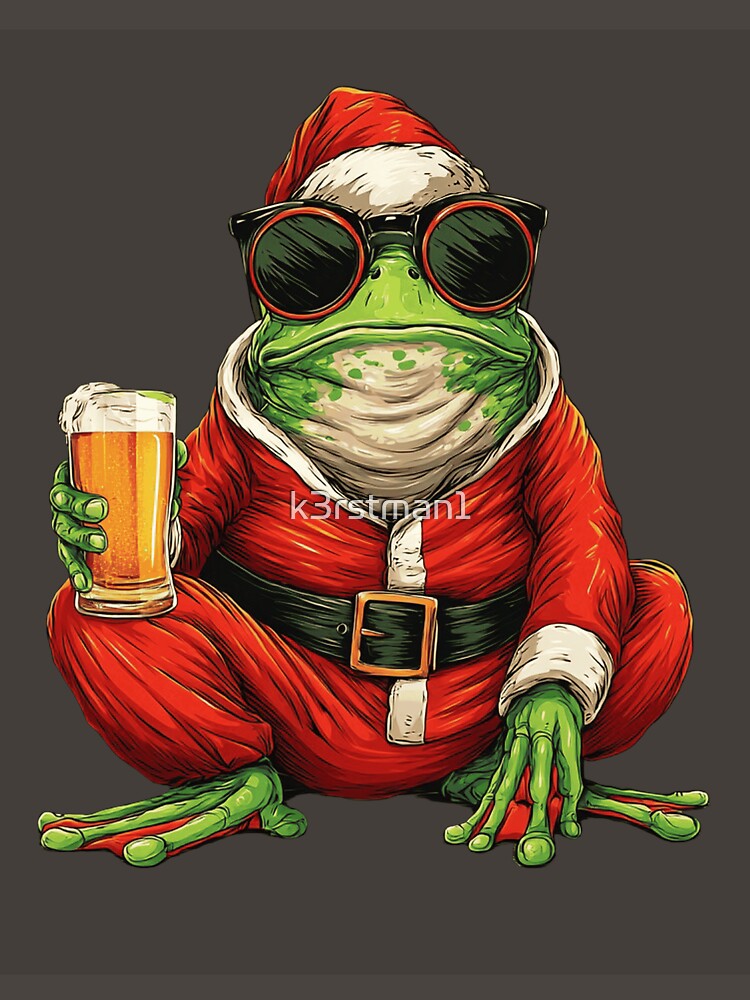 Funny Christmas Frog Santa Beer Sunglasses Holiday by k3rstman1