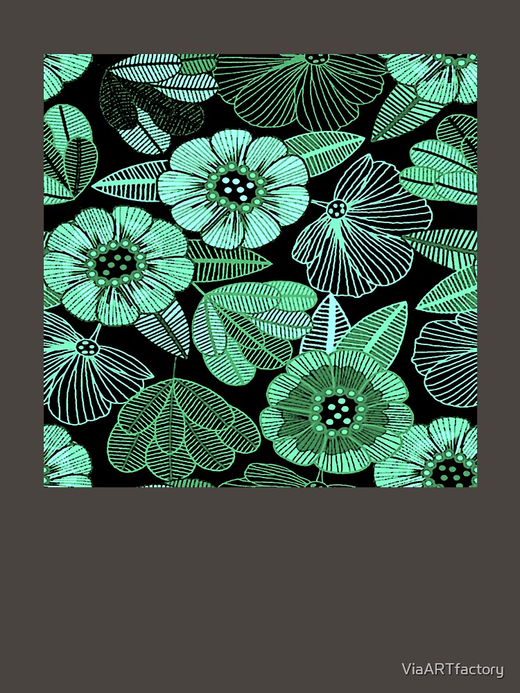 Flower Lines in Green by ViaARTfactory