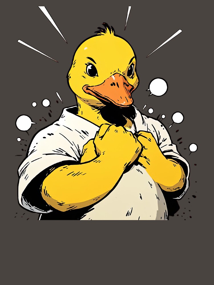 Funny Buff Duck T-Shirt | Confident Cartoon Duck Meme Gym Design by designerbhai009