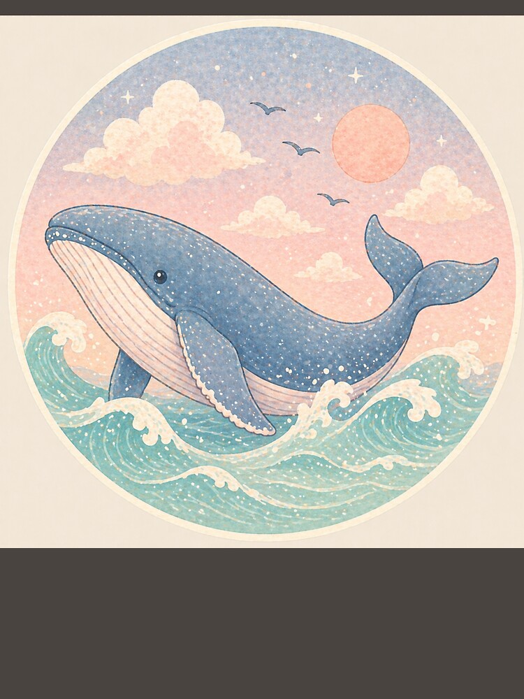 Whale above the ocean aesthetic vintage style by Heaven1111