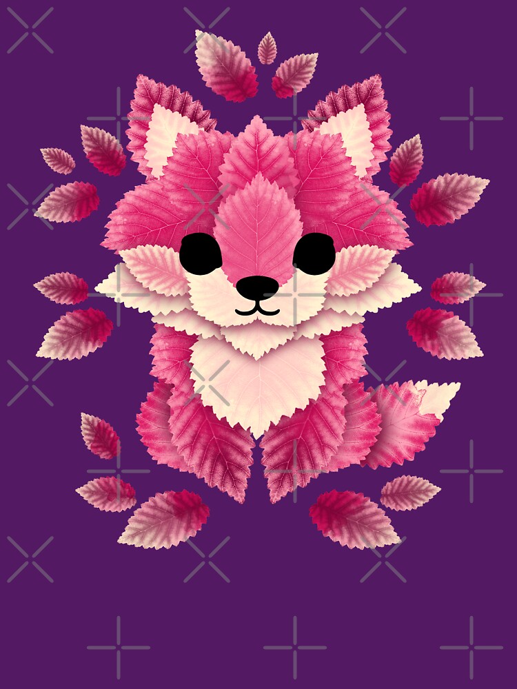 Pink fox of leaves by NemiMakeit Unisex