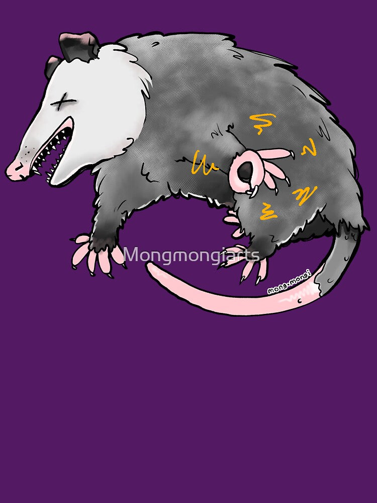 Possum playing several things at once - black by Mongmongiarts