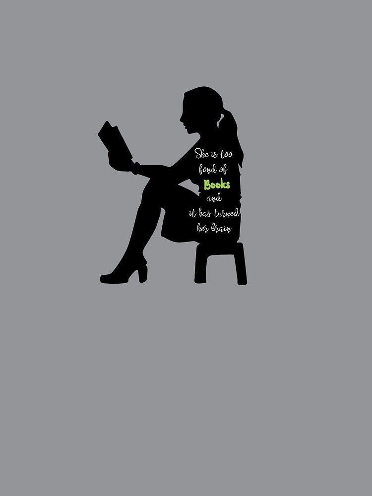 she is too fond of books silhouette vinyl sticker by Rokay Arts