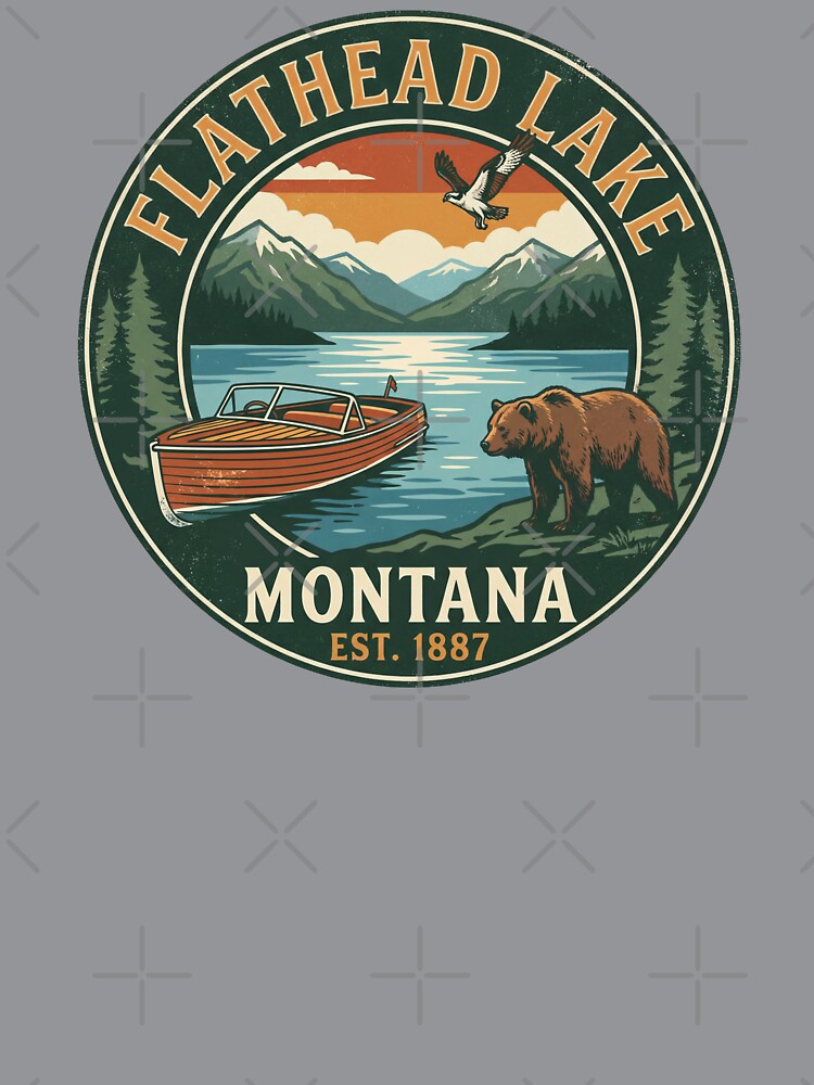 Flathead Lake Montana Eagle Bears and Canoes by Milasneeze