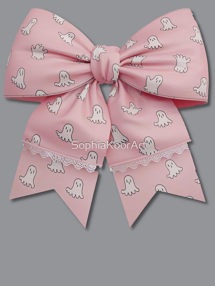 Pink Ghost Bow Coquette Halloween Cute Funny Gifts by SophiaKoorArt