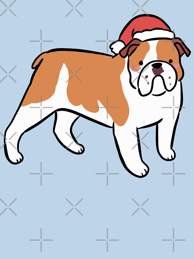 Cute christmas bulldog dog illustration by Yarafantasyart