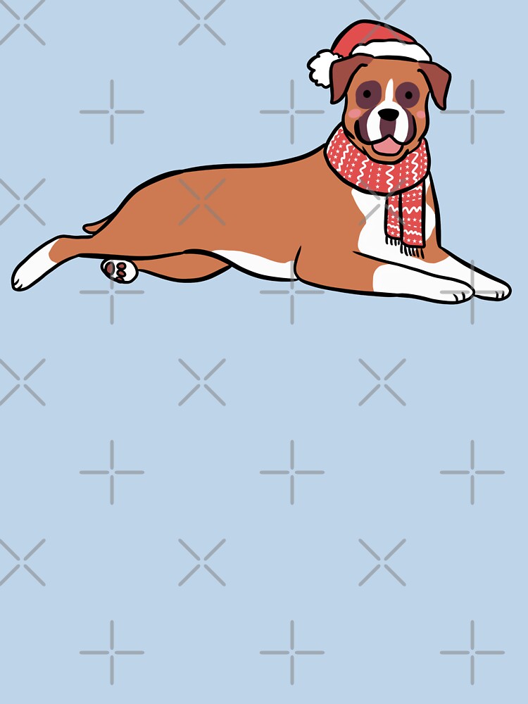Cute christmas boxer dog illustration by Yarafantasyart