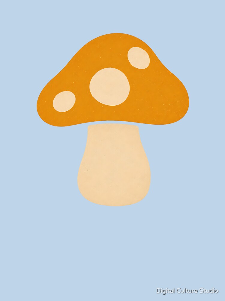 Minimalist Orange Mushroom | Cute Cottagecore Nature Design by Digital Culture Studio