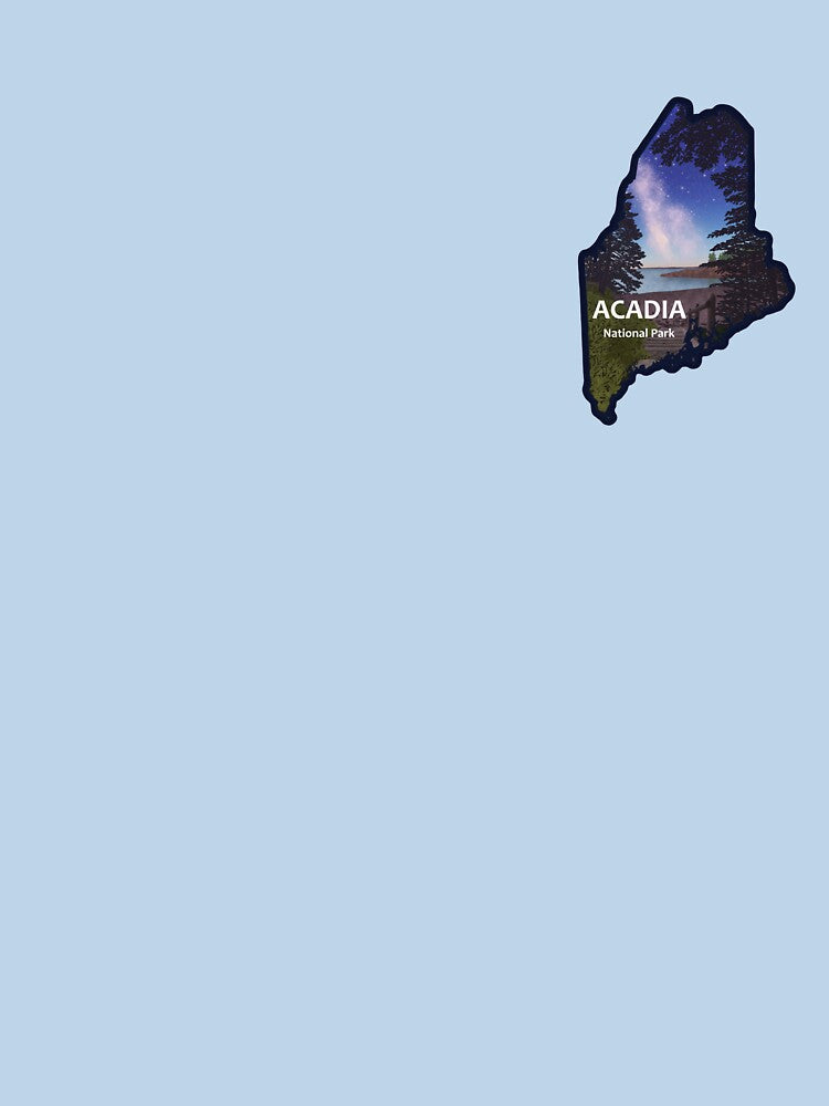 Acadia Coastline Sticker by mpmountainworks