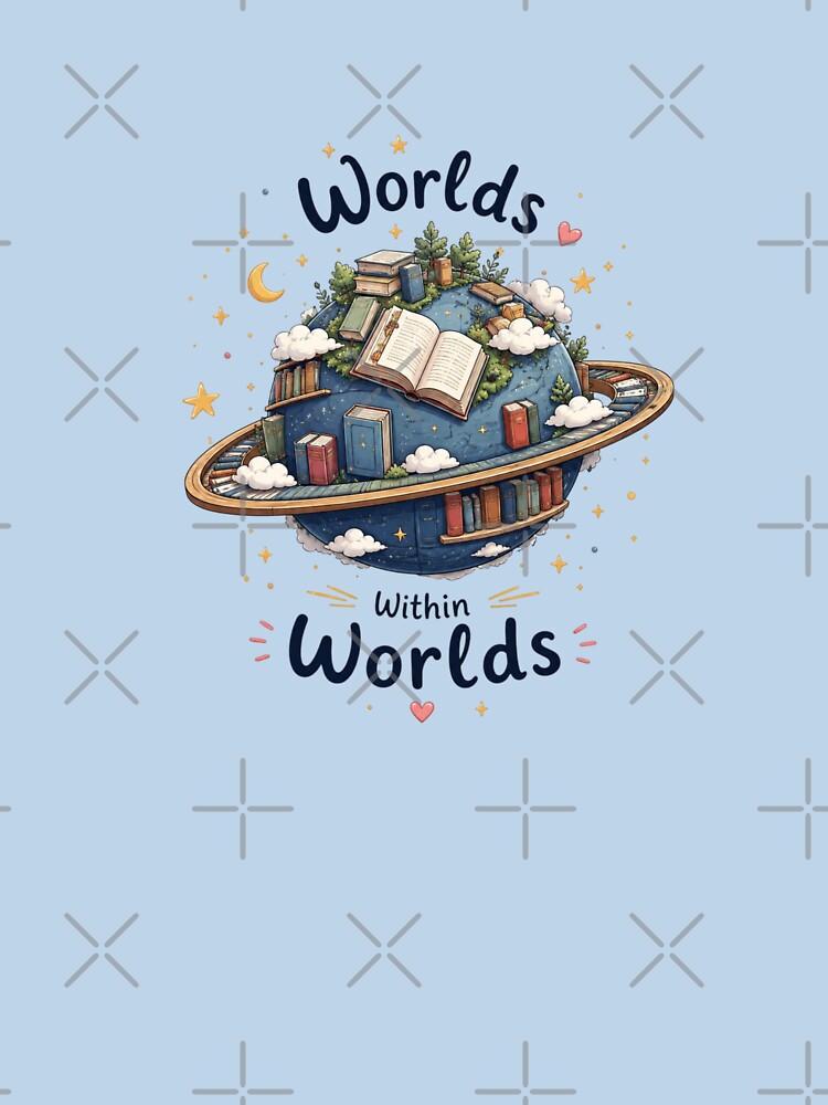 Worlds Within Worlds – Cute Book Planet Reading Lover Design by Sanika arts