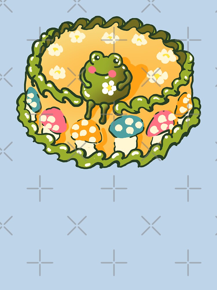 Goblincore Aesthetic Cottagecore Stupid Cute Frog Birthday Cake -Happy Birthday Party - Mycology Fungi Shrooms Mushrooms by Nossikko