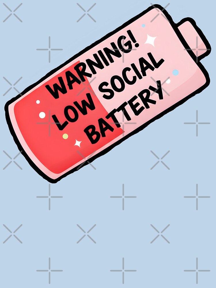 Warning! Low Social Battery – Funny Introvert by Chaotic Neutral