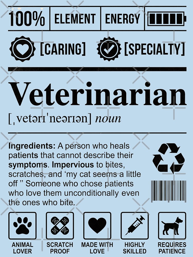 Funny Veterinarian Definition Label Vintage | Vet Gift | Animal Doctor by pretty4u