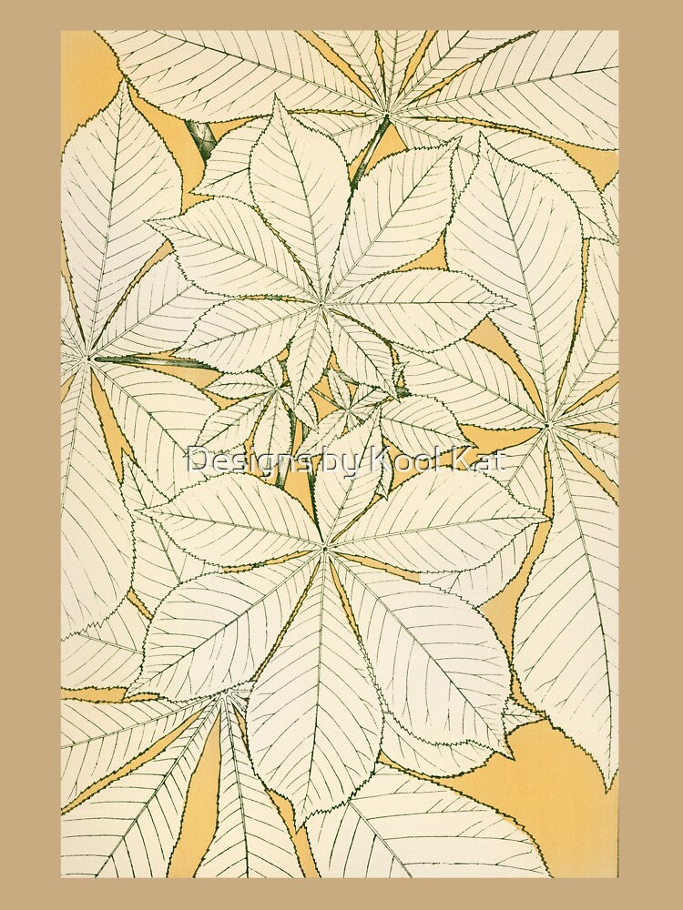 Botanical Leaves on Yellow Print by Designs by Kool Kat