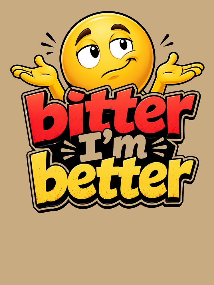 Bitter I'm Better Cheeky Sarcastic Quote by Outfluence Design