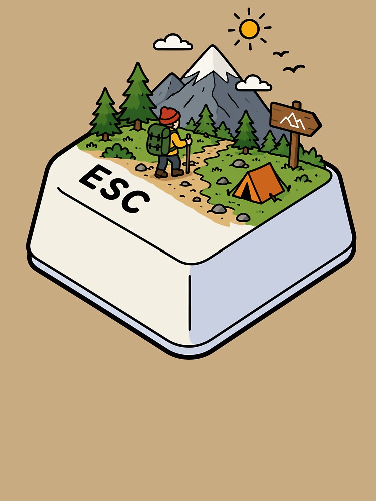 Escape to the Mountains – Hiking Adventure ESC Keycap by tindian