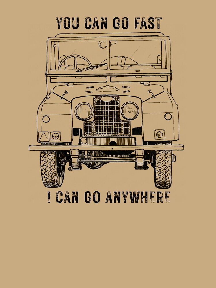 Vintage Land Rover Series – You Can Go Fast I Can Go Anywhere – 4x4 Sketch by Marlienart
