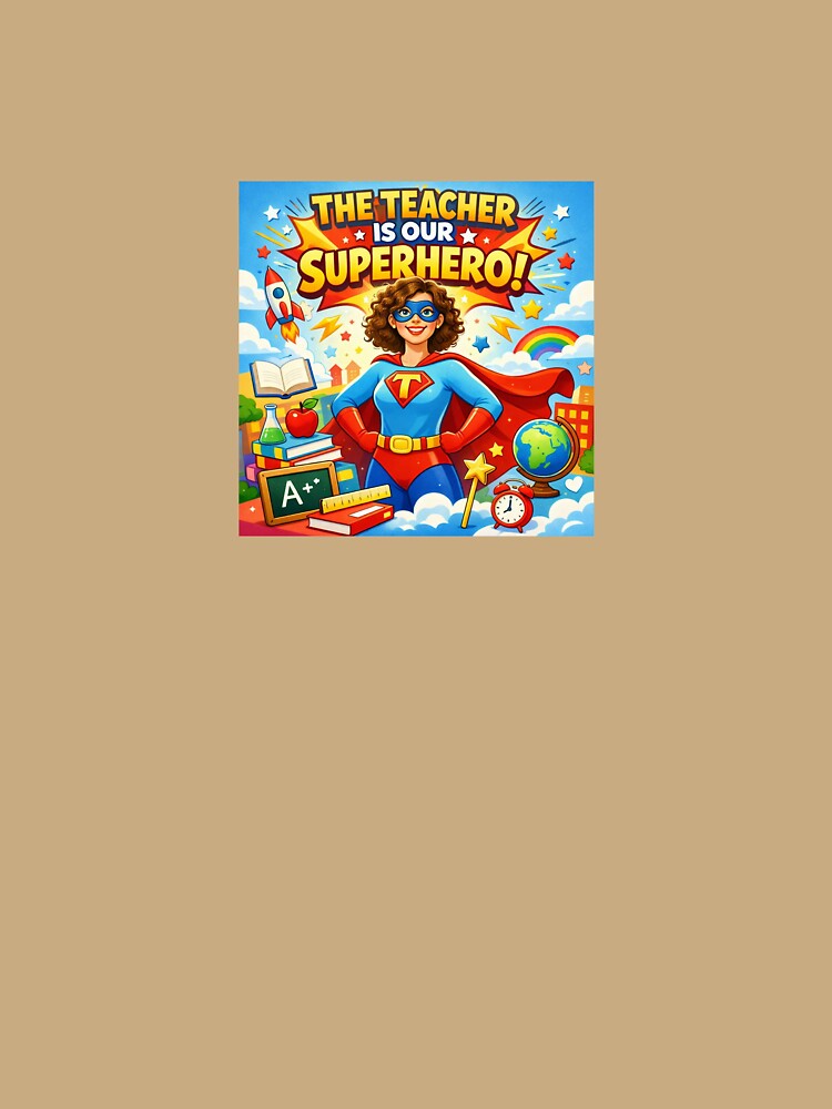 “The Teacher Is Our Superhero – Colorful Cartoon Edition” by Petringo