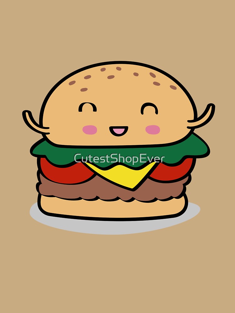 Adorable Burger Character Illustration by CutestShopEver