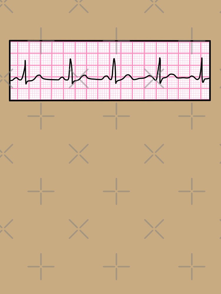 Hand Drawn Normal Electrocardiogram Pink by SofiaSava01