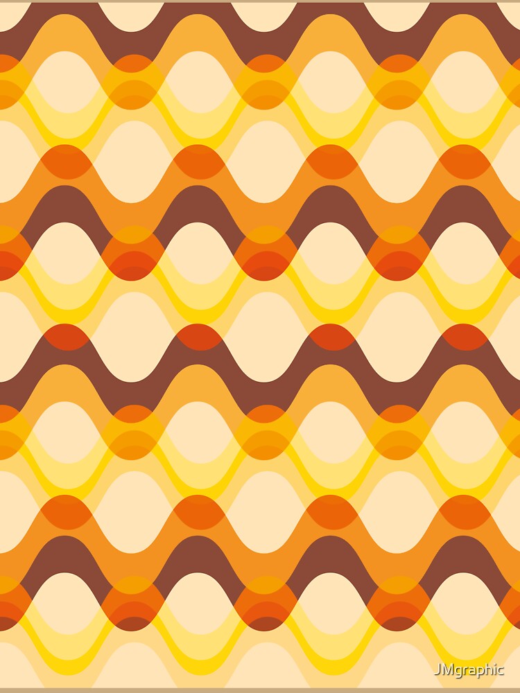 Retro 70s Wavy Pattern - warm orange, yellow and brown by JMgraphic