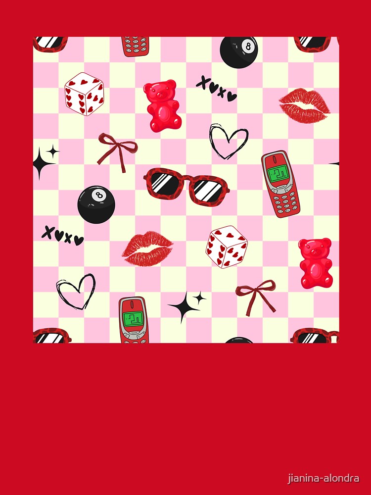 Pink Y2K Retro Girly Pattern by jianina-alondra