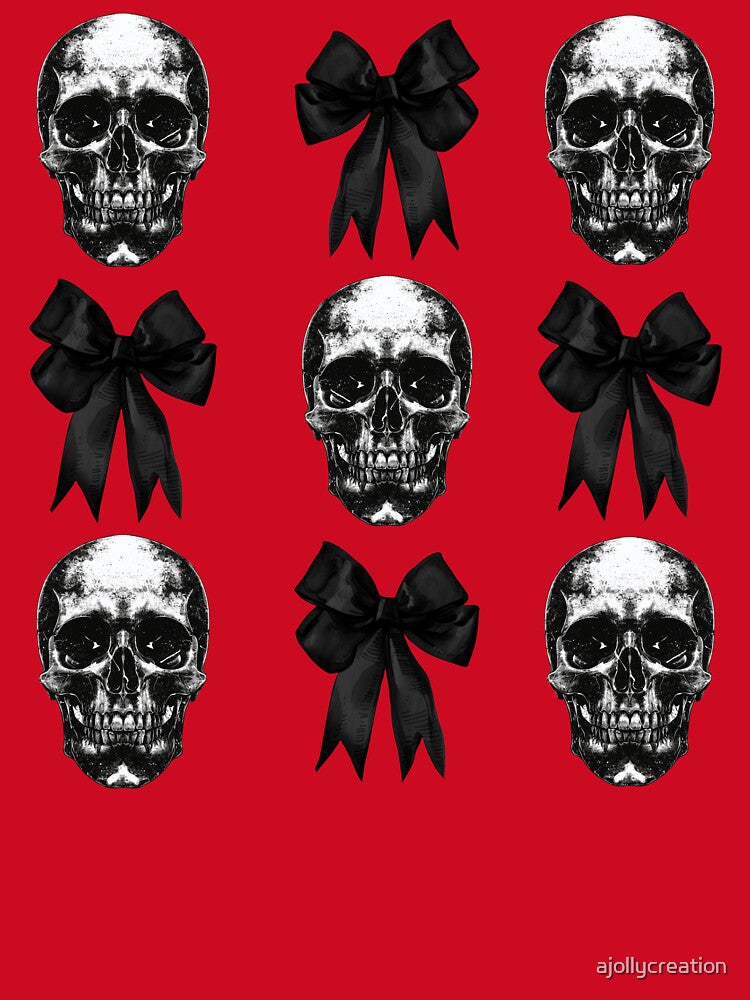Coquette and Goth Skull and Bows by ajollycreation