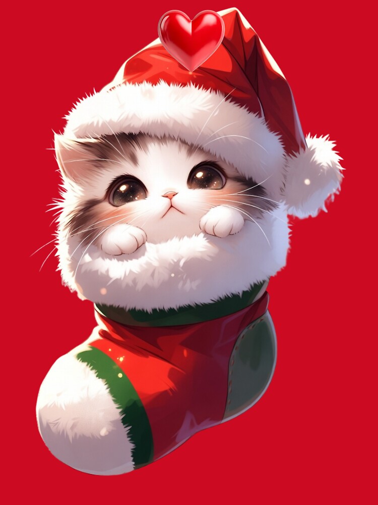 Cat in a Christmas Stocking,Christmas kitten in a stocking by OLYUS