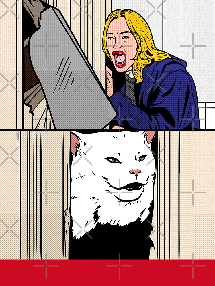 Woman Yelling at Cat Meme Dinner Table Salad by CelestialHCO