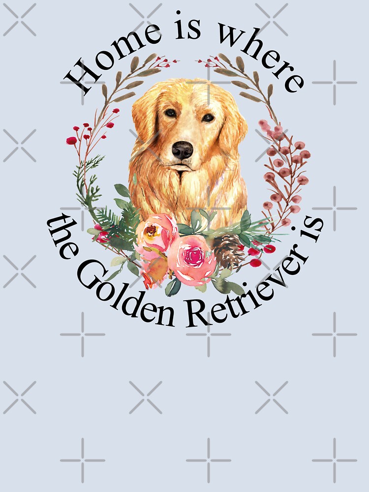 Home is Where the Golden Retriever is, Sticker T-Shirt Laptop Water Bottle by StickerArtwork
