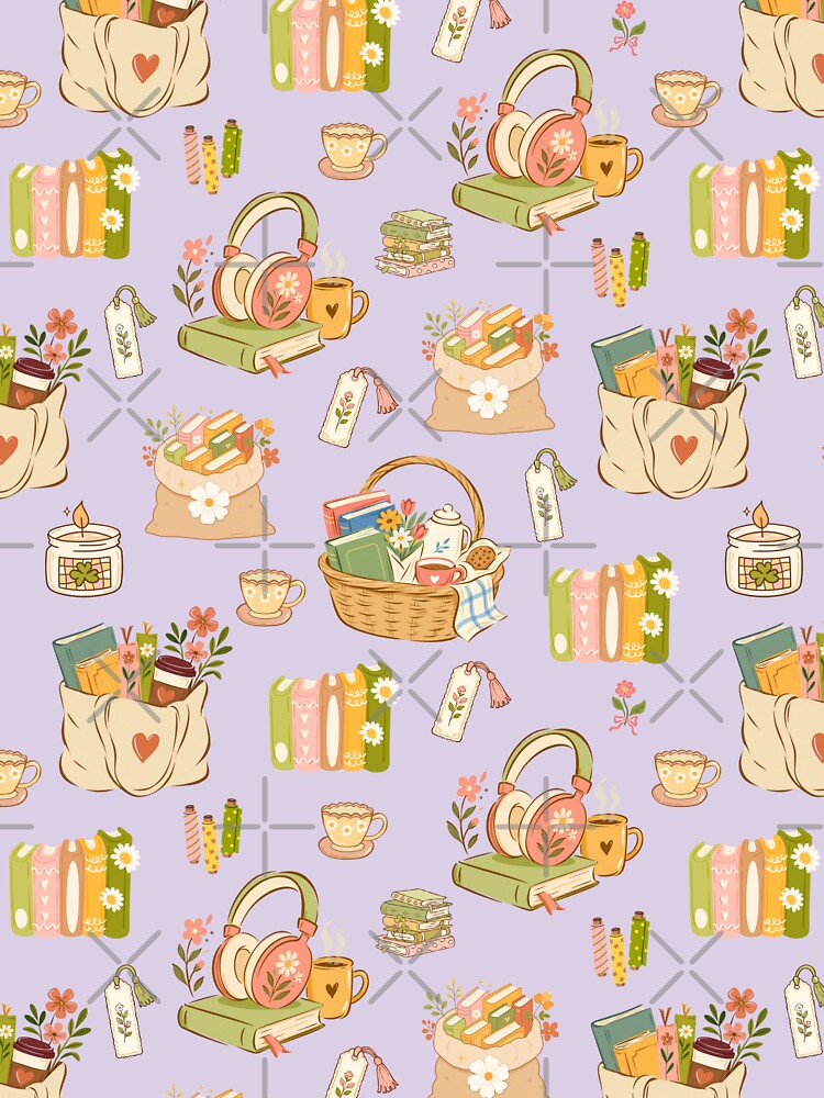 Cozy Reading Bibliophile Vintage Aesthetic Pattern by Chromaovo