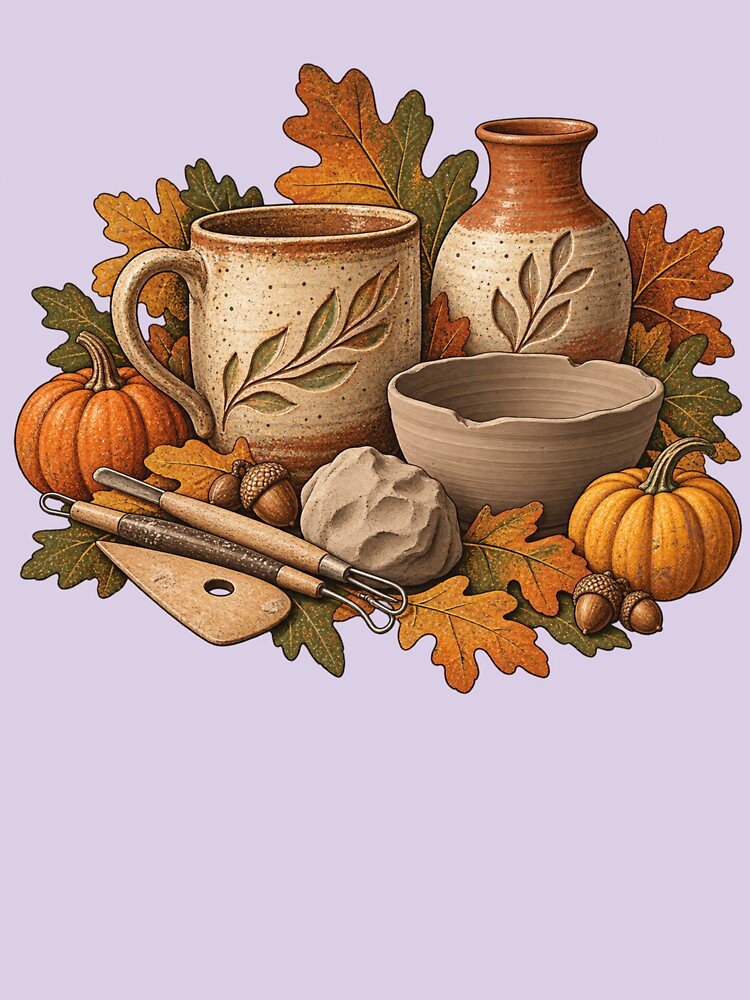 Vintage Autumn Pottery Studio by Golden Era Studio