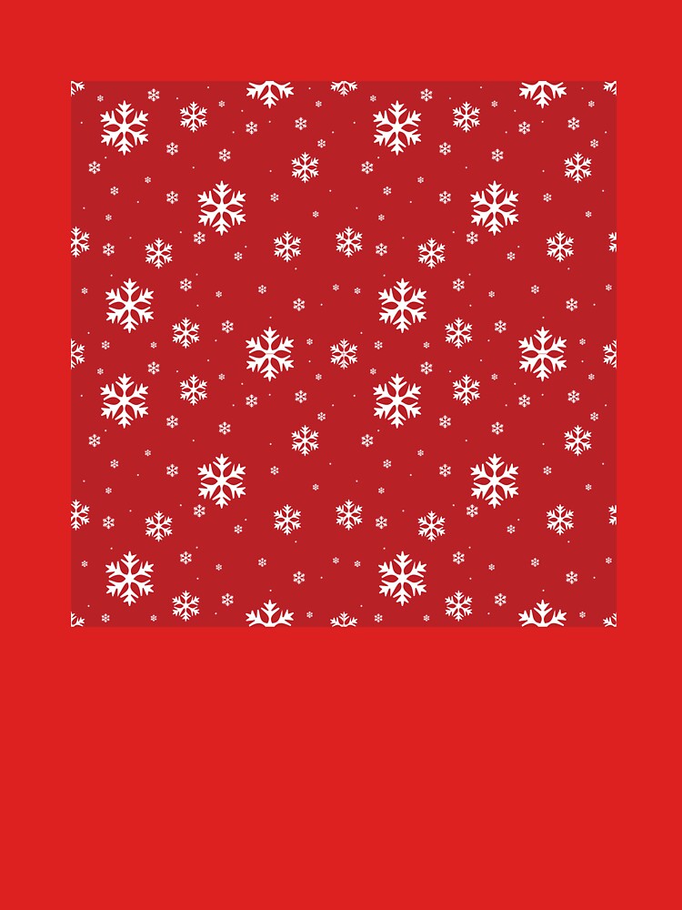 Christmas Snow Flakes on Red by PrintsByAnnJ