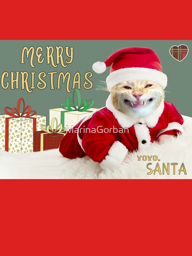 Cat Santa Merry Christmas Grin - Happy Holidays by ViewerEqualsPhoton