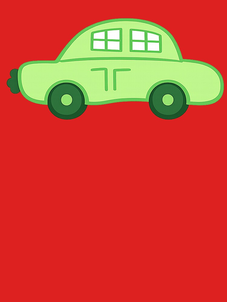 Cute Green Car Minimalist Line Art Doodle by Stick It Wear It