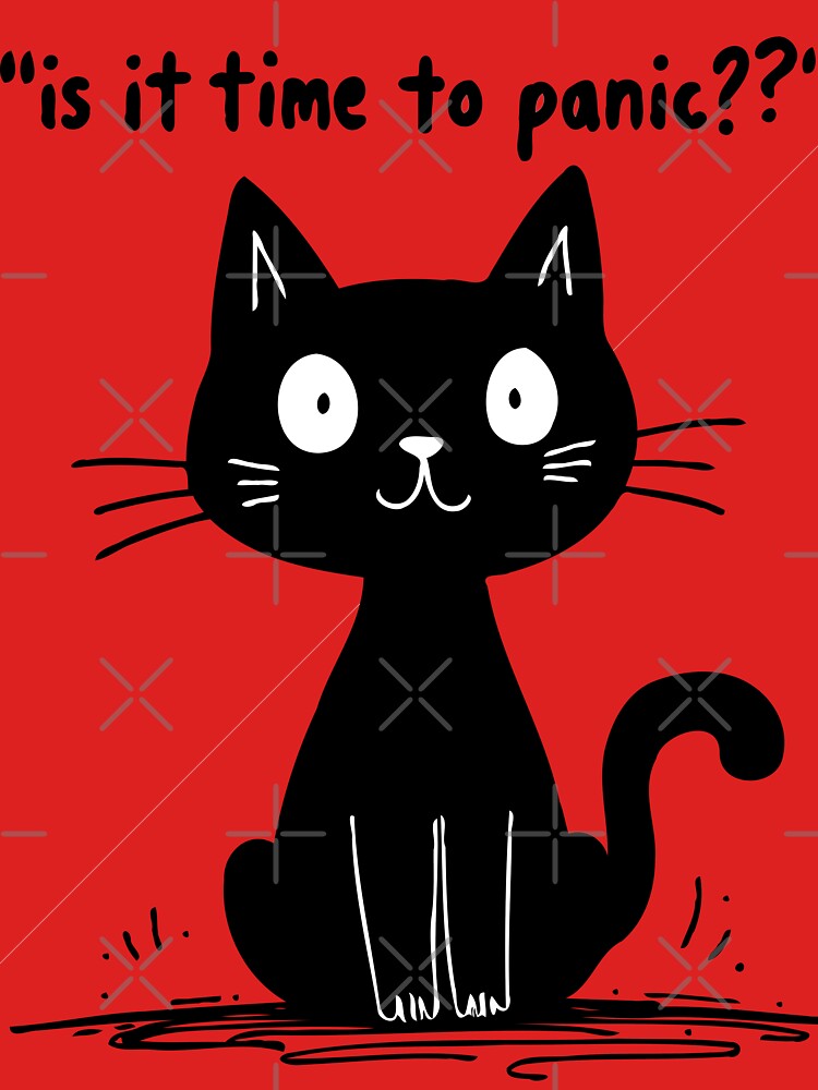 Is it time to panic - black panic cat by niamin