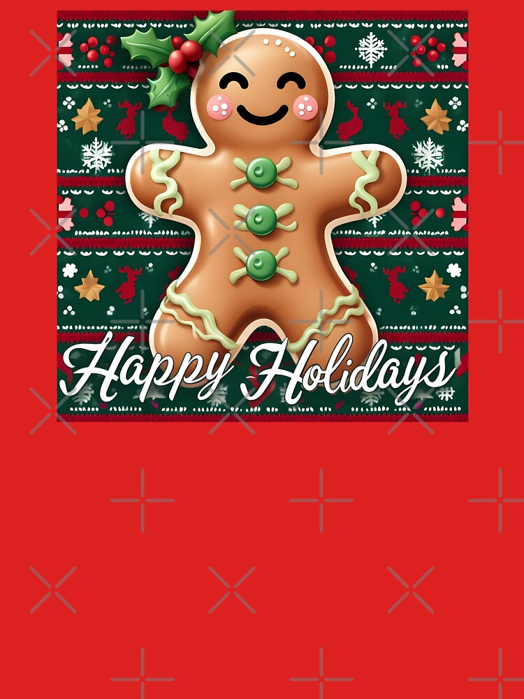 Christmas Gingerbread Man saying Happy Holidays by teacherfy