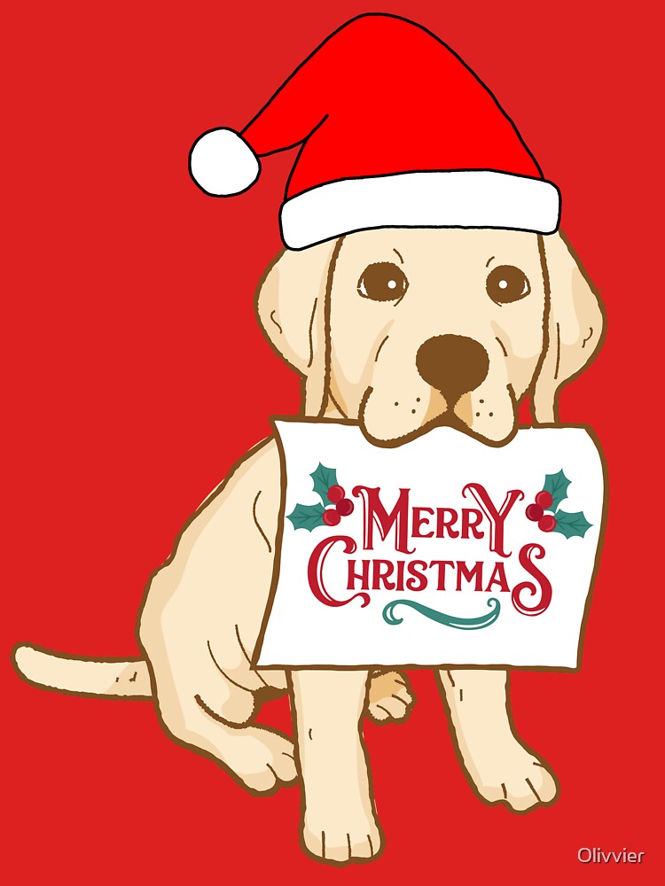 Cute Labrador Puppy With Santa Claus' Hat 3 - Merry Christmas, Perfect For Animal Lovers by Olivvier