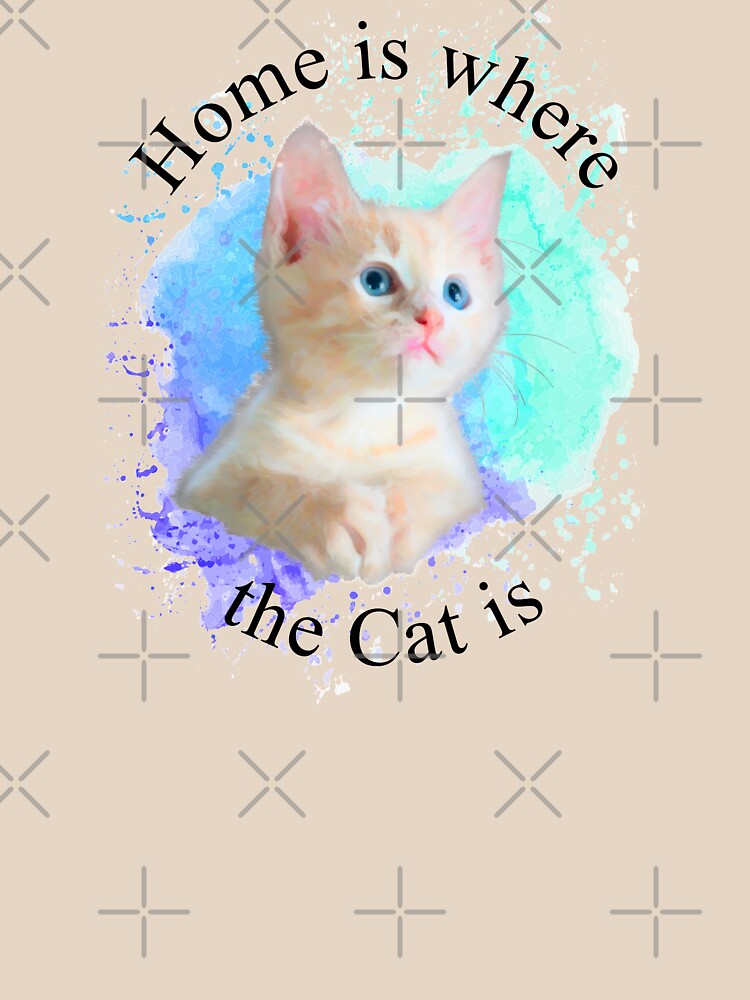 Home is Where The Cat is, Sticker T-Shirt Laptop Water Bottle by StickerArtwork