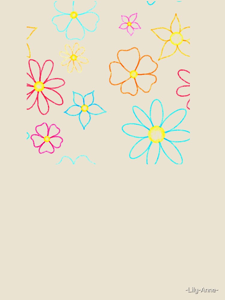 Fun bright simple pink blue and orange flower pattern by -Lily-Anne-