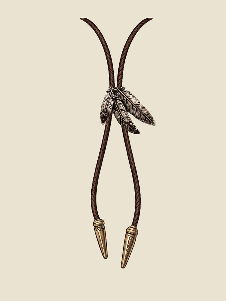 Western Feather Bolo Tie Shirt – Rustic Cowboy Necklace Southwest Style Graphic Tee by WesternWaresCo
